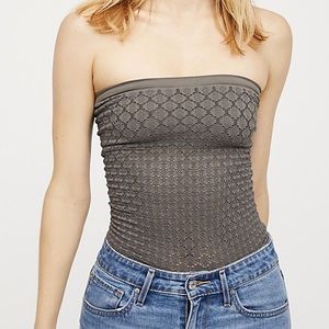 (Free People) Charcoal colored Honey Textured Tube